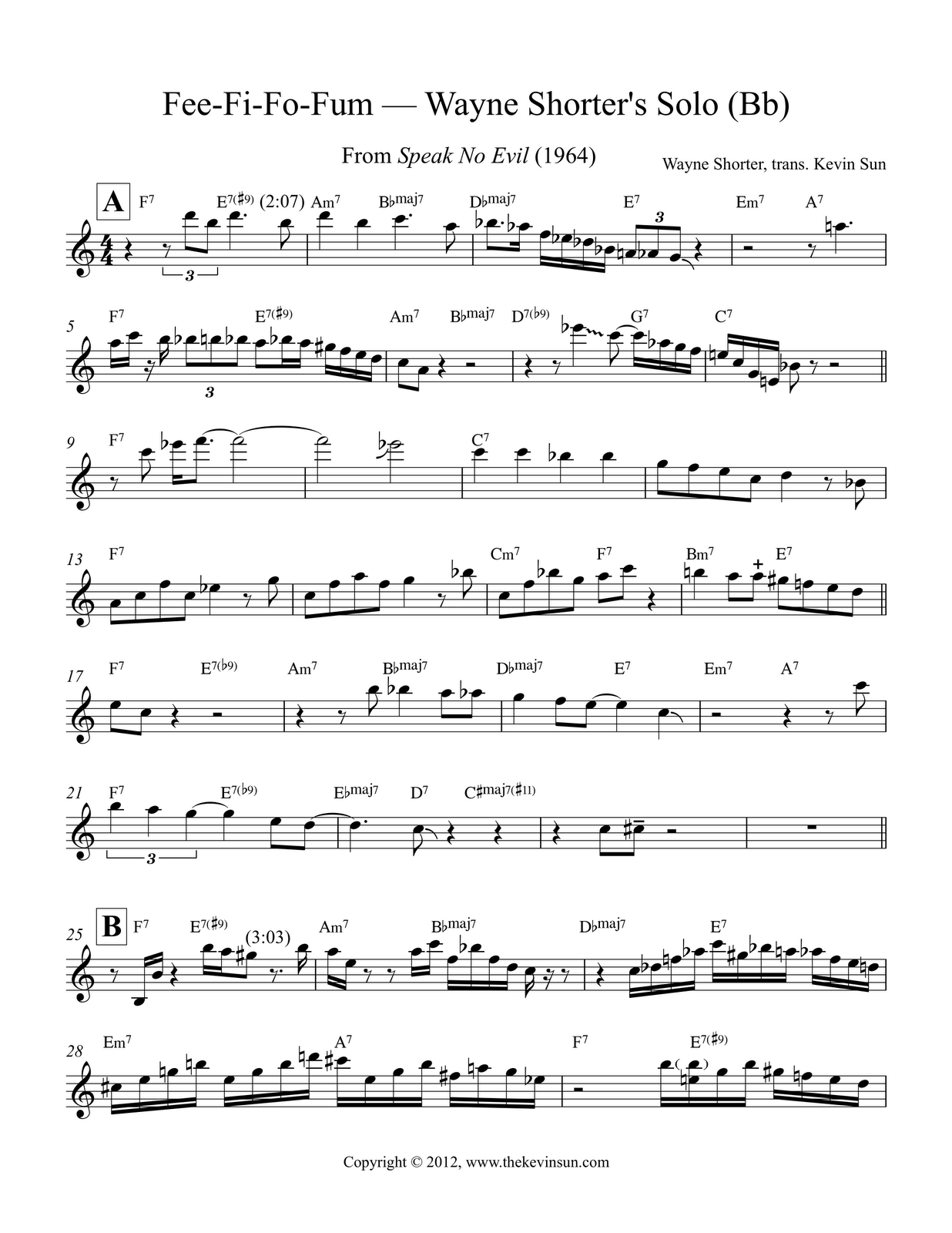 Wayne Shorter on "FeeFiFoFum"